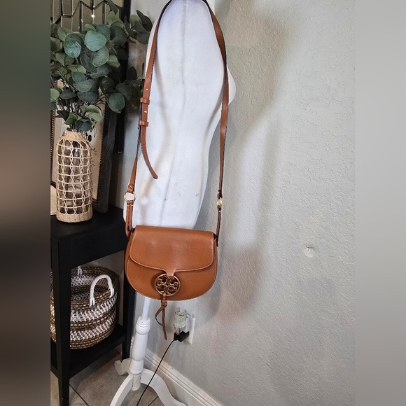 Tory Burch Leather Crossbody Saddle Bag - Picture 11 of 11